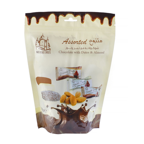 Dates Palace Sweets Assorted Chocolate with Dates & Almond, 500g