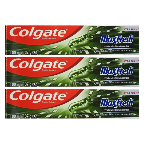 Colgate Max Fresh Carbon Bamboo, 3x100ml