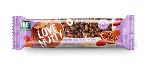 Cocoa Hazelnut Bar With Raisins 12x40g, Love Nutty