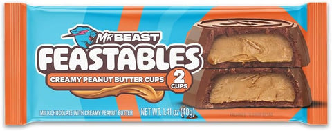 Mr. Beast Feastables Creamy Peanut Butter Cups 2 Cups, 40g
