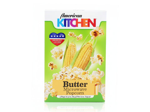 American Kitchen Microwave Popcorn Butter 12x3x3 Oz