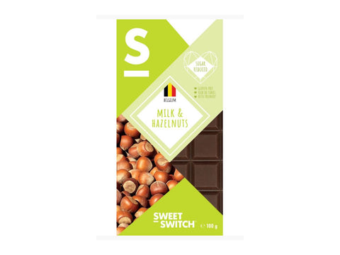 Sweet-Switch® Milk Chocolate + Hazelnut Tablet 100g