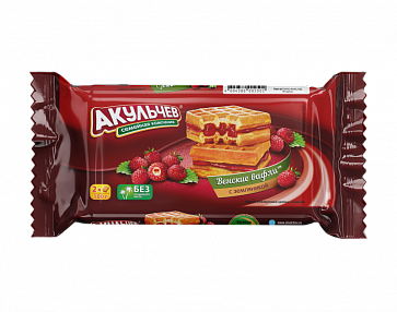 Akulchev viennese waffles with strawberry 400g