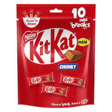 Nestle KitKat Chunky Mini Milk Chocolate Wafer Bag, 160g