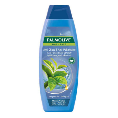Palmolive Naturals 2 in 1 Shampoo & Conditioner Anti-Fall and Anti-Dandruff with Green Tea, 380ml