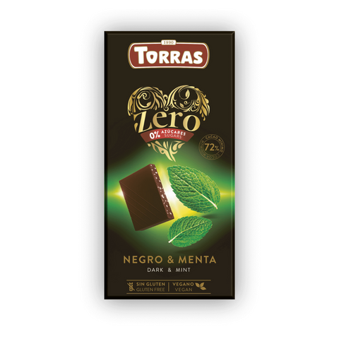 Torras Zero 0% Added Sugar Dark & Mint Chocolate, 100g