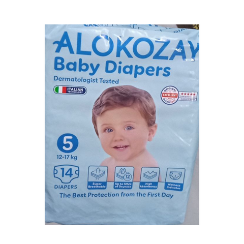 Alokozay Baby Diapers Size 5 12-17kg, 14 diapers
