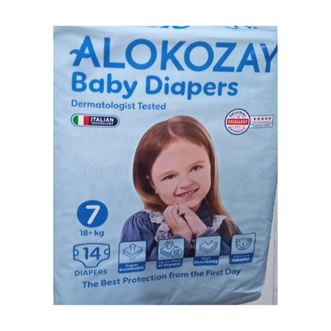 Alokozay Baby Diapers Size 7 18+ kg, 14 diapers