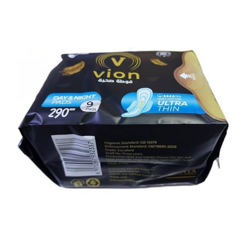Vion Day & Night Ultra Thin Pads, 9 Pads