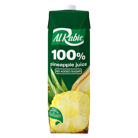Al Rabie 100% Pineapple Juice No Added Sugar, 1L