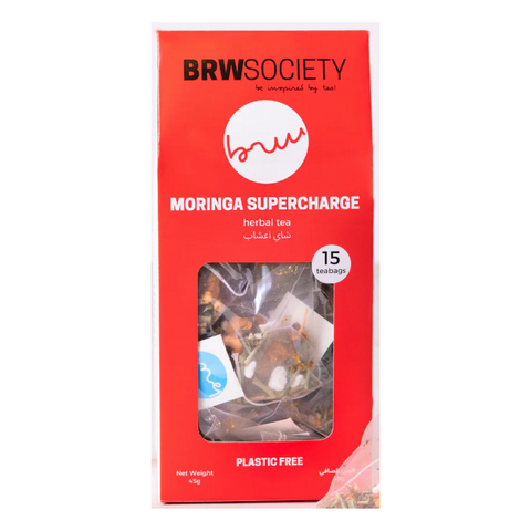 BRW Society Organic Moringa Supercharge Herbal Drink, 45g