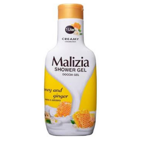 Malizia Creamy Shower Gel Honey & Ginger, 1000ml