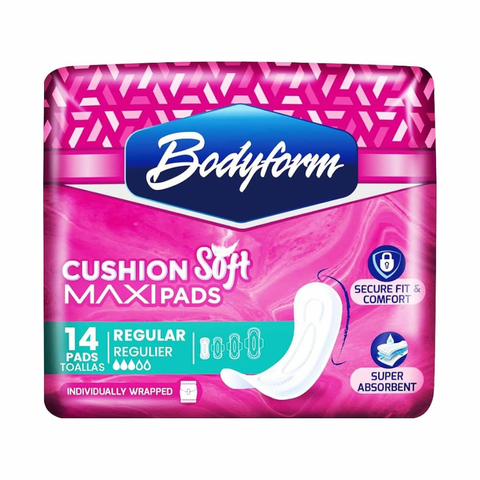 Bodyform Cushion Soft Maxi Regular Sanitary Pads, 14 pads