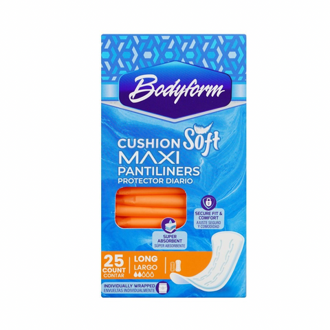 Bodyform Cushion Soft Maxi Long Pantiliners, 25 pads