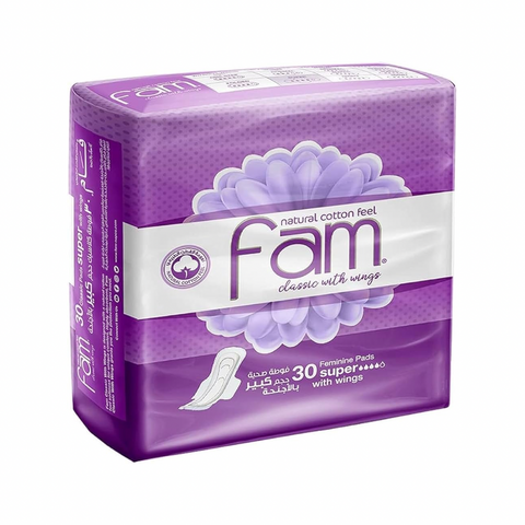 Fam Classic with Wings Feminine Pads, 30 pads