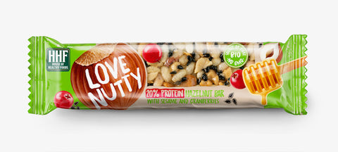 Hazelnut Bar With Sesame And Cranberries 12x40g, Love Nutty