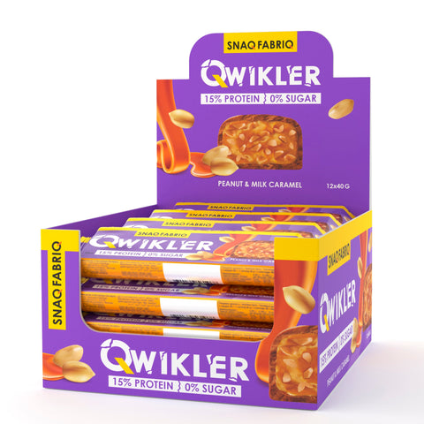 Snaq Fabriq Qwikler Protein Bar with Peanut and Milk Caramel 40g Pack of 12