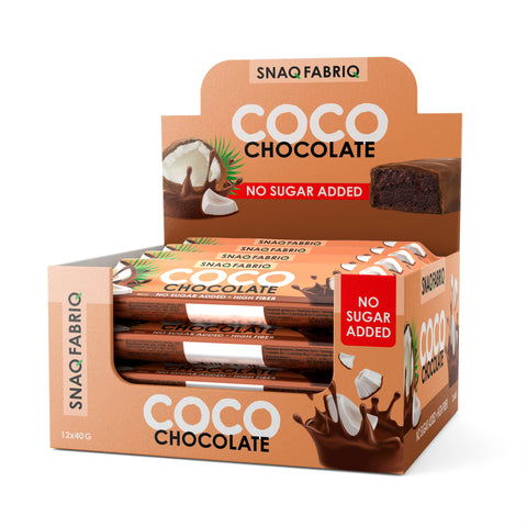 Snaq Fabriq Coco Bar Chocolate Flavor 40g Pack of 12