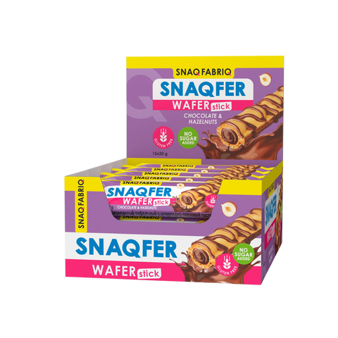 Snaq Fabriq Snaqfer Wafer Stick With Chocolate And Hazelnuts Gluten Free And No Sugar Added 15X20G