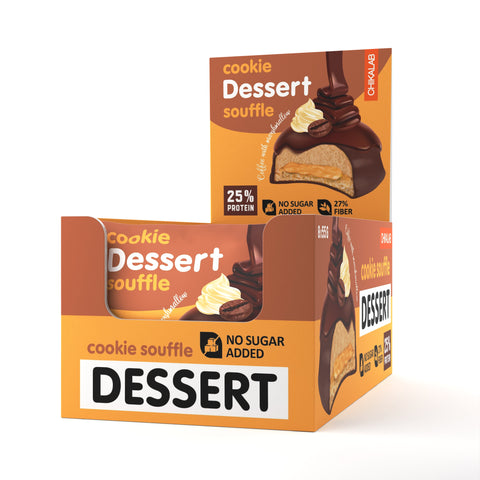 Chikalab Protein Cookie Dessert Souffle Coffee with Marshmallow Flavor 55g Pack of 8