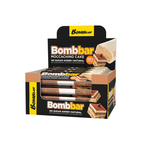 Bombbar Protein Bar with Moccachino Cake Flavor 40g Pack of 12