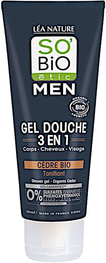 So'Bio Étic So Bio Men 3-In-1 Shower Gel For Body, Hair & Face 200ml