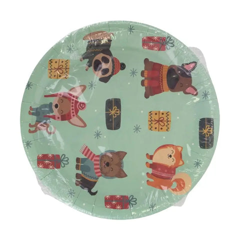 Christmas paper plate, 8 pcs