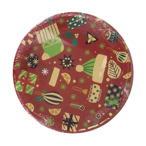 Christmas paper plate, 8 pcs