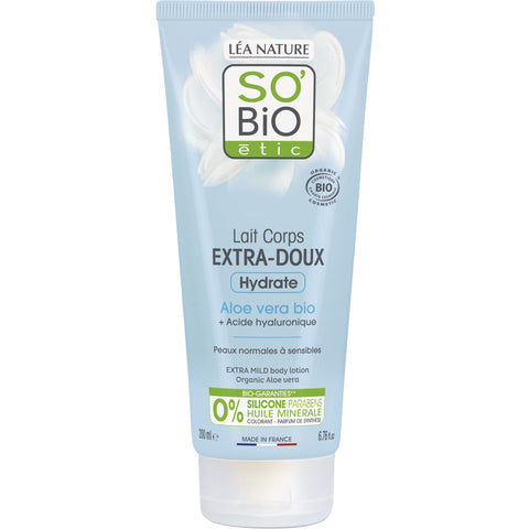 So'Bio Étic Extra Mild Body Lotion with Organic Aloe Vera, 200ml