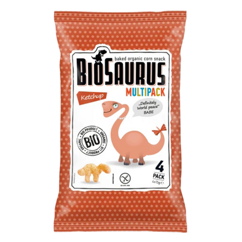 Biosaurus Corn Snack Multipack Ketchup 4 x 15g