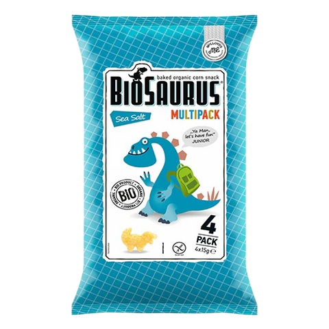Biosaurus Corn Snack Multipack Seasalt 4 x 15g