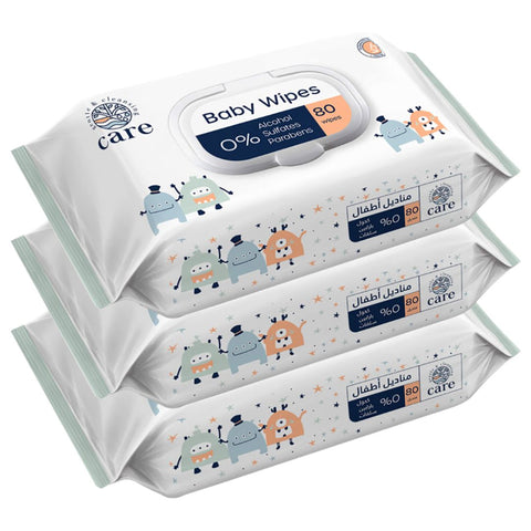 Care Baby – Baby Wipes, 3×80 wipes