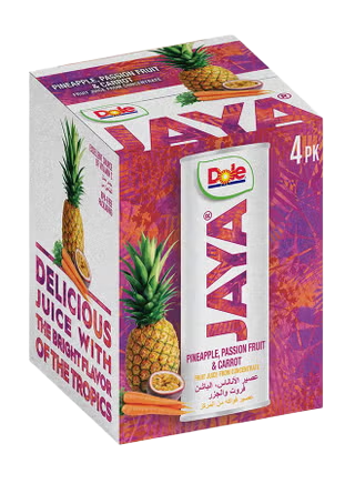 Dole Jaya Pineapple, Passion Fruit & Carrot Juice 6 x 4 x 250ml