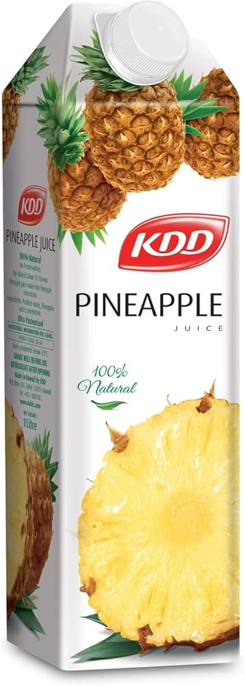 Kdd 100% Natural Pineapple Juice, No Added Sugar, 1 Liter