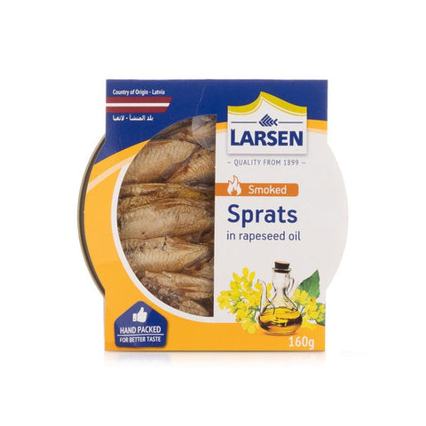 Larsen Smoked Sprats Rapeseed Oil 160G