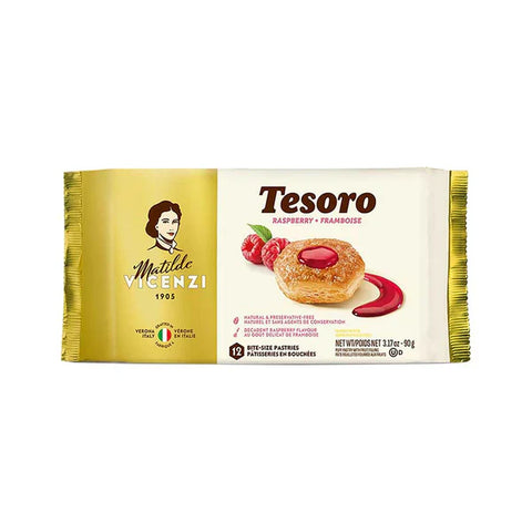 Matilde Vicenzi Tesoro Raspberry Puff Pastry Bites 90 G