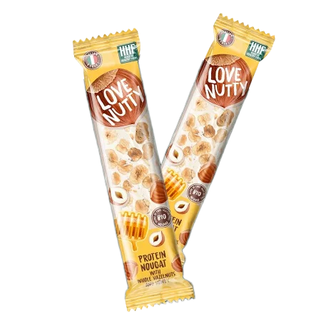 Nougat Bar Protein Nougat with Whole Hazelnuts and Honey 12 x 80g PACK