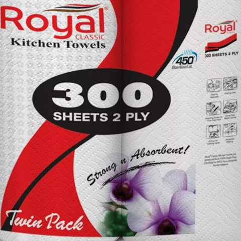Royal Kitchen Towel 300 Sheets x 2 Roll