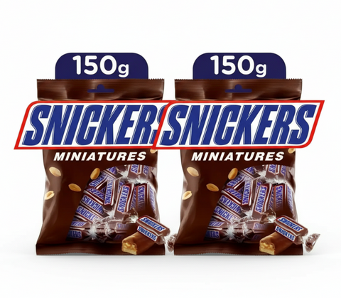 Snickers Miniature Chocolate Bar, 150g (Bundle of 2)