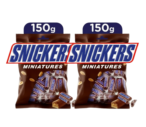 Snickers Miniature Chocolate Bar, 150g (Bundle of 2)