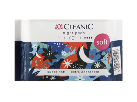 Cleanic Super Soft Night Sanitary Pads 8 Pads