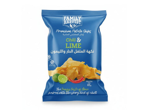 Family Harvest Potato Chips Chili & Lime, 45g