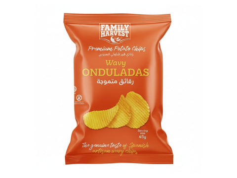 Family Harvest Potato Chips Wavy Onduladas, 45g