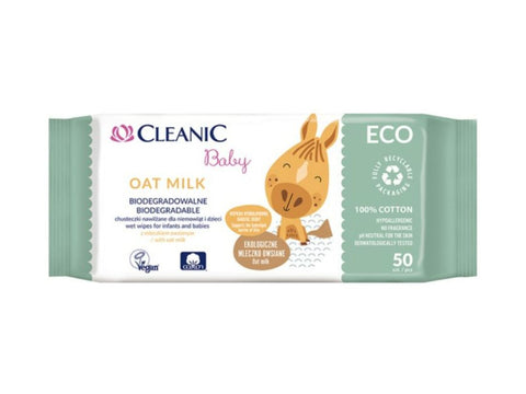 Cleanic Baby Oat Milk Wipes 50 pcs