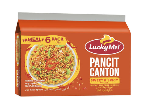 Lucky Me Pancit Canton Sweet&Spicy 60g Pack Of 6