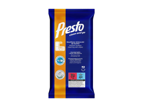 Presto Kitchen Wet Wipes 72 Pieces