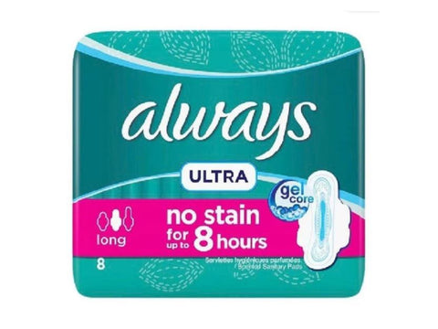 Always Ultra Thin Sanitary Pads Long, 8 pads