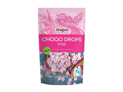 Dragon Superfoods Choco Drops Pink 200g