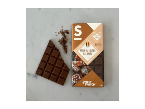 Sweet-Switch® Milk Chocolate + Salted Caramel Tablet 100g