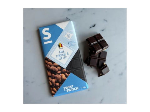 Sweet-Switch® Dark Chocolate + Almonds & Sea Salt 100g